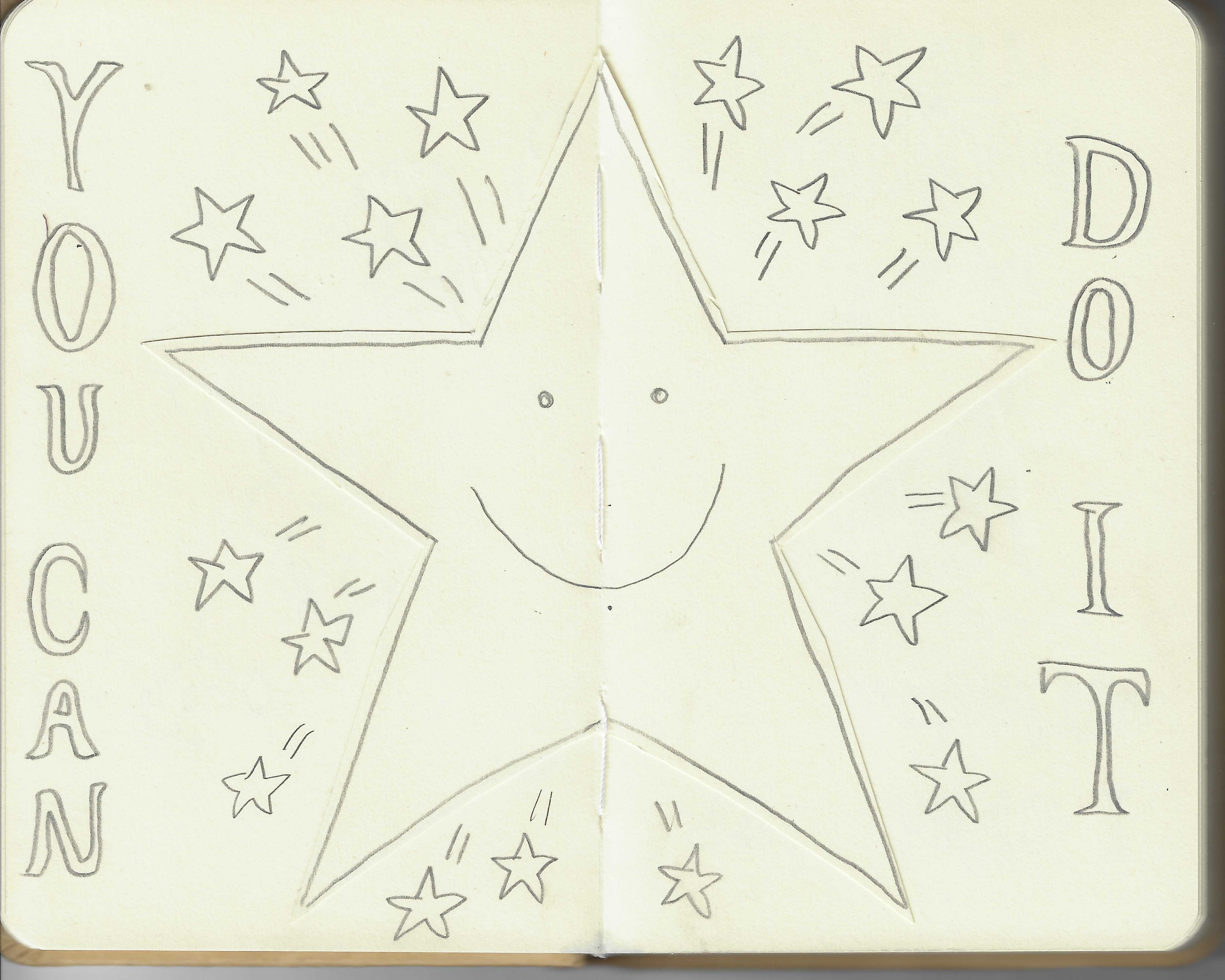 a drawing of a star with text that says: you can do it